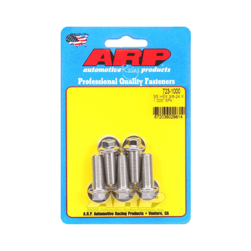 Șuruburi și piulițe universale ARP cu cap mic 3/8-24 – Oțel inoxidabil, hexagonale, x5 - ARP-723-1000 - 723-1000 - 3666618198651